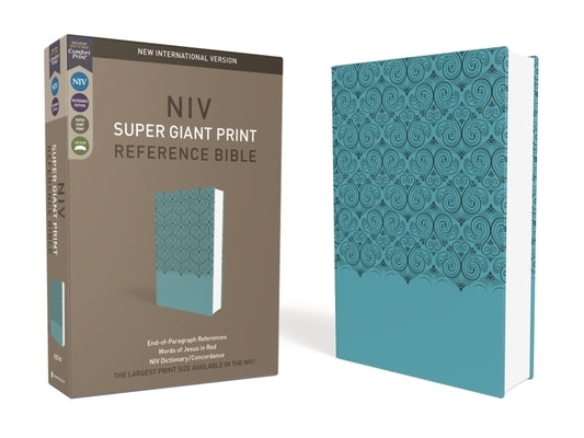 NIV, Super Giant Print Reference Bible, Imitation Leather, Blue, Red Letter Edition by Zondervan