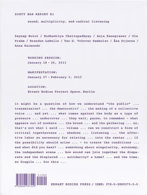 Dirty Ear Report #1 by Bulut, Zeynep