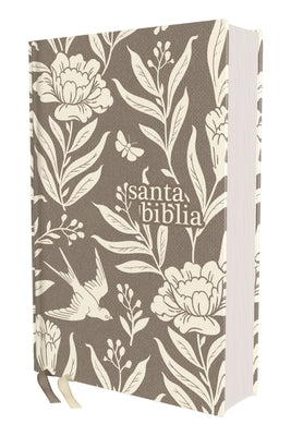 Nvi, Santa Biblia, Texto Revisado 2022, Tamaño Compacto, Tapa Dura/Tela, Floral Gray, Palabras de Jesús En Rojo, Comfort Print by Nueva Versi&#243;n Internacional