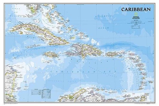 National Geographic: Caribbean Classic Wall Map - Laminated (Poster Size: 36 X 24 Inches) by National Geographic Maps