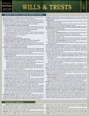 Wills & Trusts: A Quickstudy Laminated Law Reference & Bar Exam Study Guide by Curtis, Debra Moss