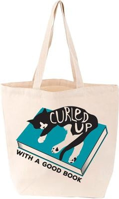 Curled Up with a Good Book Tote (Felix) by Gibbs Smith Publishers