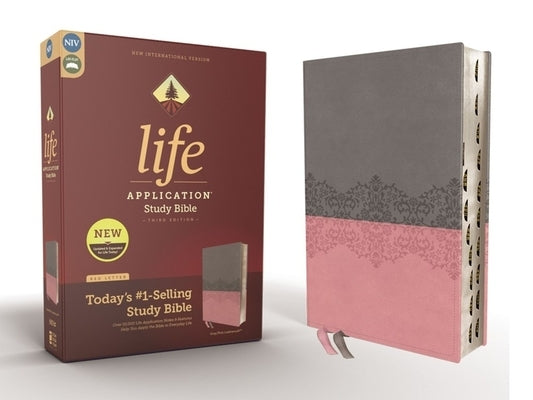 Niv, Life Application Study Bible, Third Edition, Leathersoft, Gray/Pink, Indexed, Red Letter Edition by Zondervan