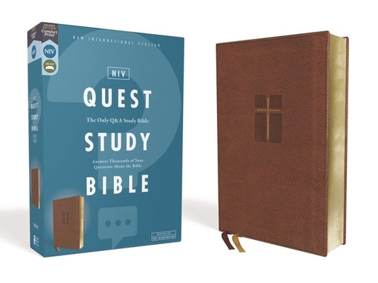 Niv, Quest Study Bible, Leathersoft, Brown, Comfort Print: The Only Q and A Study Bible by Christianity Today Intl