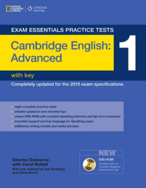 Exam Essentials Practice Tests: Cambridge English Advanced 1 with Key and DVD-ROM by Bradbury, Tom