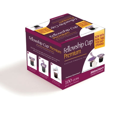 Fellowship Cup(r) Premium- Prefilled Communion Cups with Juice and Wafer (100 Count Box): Now with Dual Tabs for Easy Opening by Broadman Church Supplies Staff