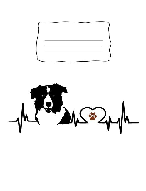 Composition Notebook: Border Collie Heartbeat EKG Heart Line by Rainbow Cloud Press