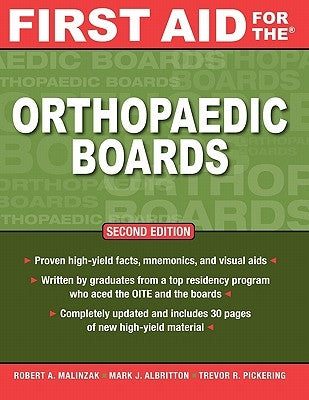 First Aid for the Orthopaedic Boards, Second Edition by Malinzak, Robert