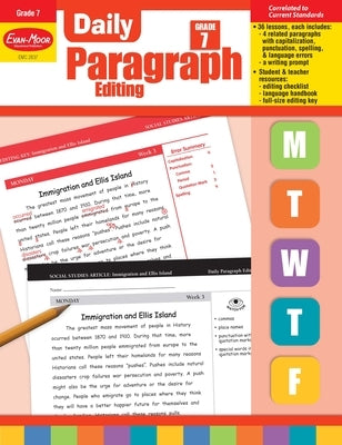 Daily Paragraph Editing, Grade 7 Teacher Edition by Evan-Moor Corporation