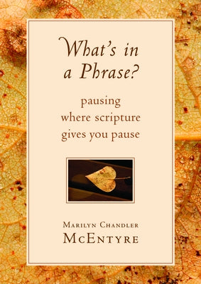What's in a Phrase?: Pausing Where Scripture Gives You Pause by McEntyre, Marilyn Chandler