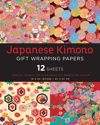 Japanese Kimono Gift Wrapping Papers - 12 Sheets: High-Quality 18 X 24 Inch (45 X 61 CM) Wrapping Paper by Tuttle Publishing