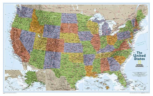 National Geographic: United States Explorer Wall Map - Laminated (32 X 20.25 Inches) by National Geographic Maps