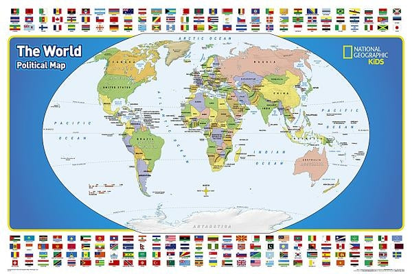 National Geographic: The World for Kids Wall Map - Laminated (36 X 24 Inches) by National Geographic Maps