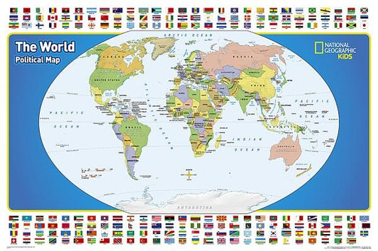 National Geographic: The World for Kids Wall Map - Laminated (36 X 24 Inches) by National Geographic Maps