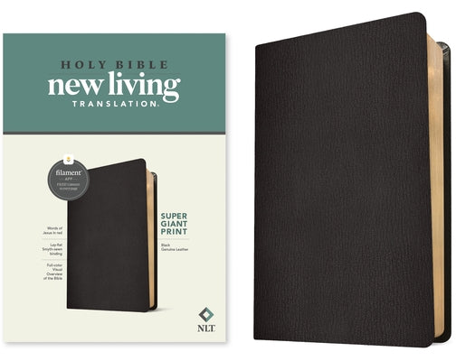 NLT Super Giant Print Bible, Filament-Enabled Edition (Genuine Leather, Black, Red Letter) by Tyndale