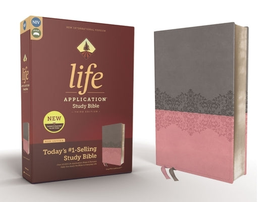 Niv, Life Application Study Bible, Third Edition, Leathersoft, Gray/Pink, Red Letter Edition by Zondervan