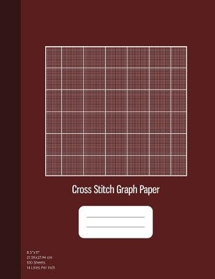 Cross Stitch Graph Paper: 14 Lines Per Inch, Graph Paper for Embroidery and Needlework, 8.5''x11'', 100 Sheets, Burgundy Cover by Publishing, Graphyco