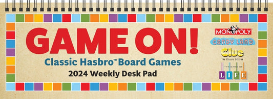 Game On! 2024 12-Month Spiral Weekly Desk Pad: Classic Hasbro Board Games by Hasbro