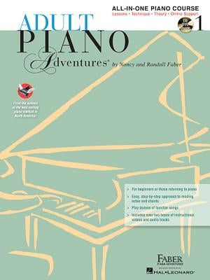 Adult Piano Adventures All-In-One Lesson Book 1: Book with CD, DVD and Online Support [With 2 CDs] by Faber, Nancy