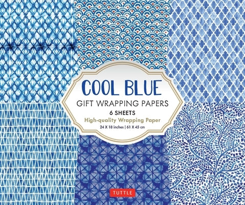 Cool Blue Gift Wrapping Papers - 6 Sheets: High-Quality 24 X 18 Inch (61 X 45 CM) Wrapping Paper by Tuttle Publishing