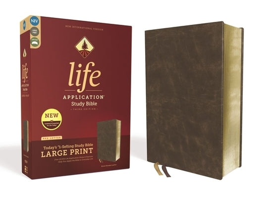 Niv, Life Application Study Bible, Third Edition, Large Print, Bonded Leather, Brown, Red Letter Edition by Zondervan