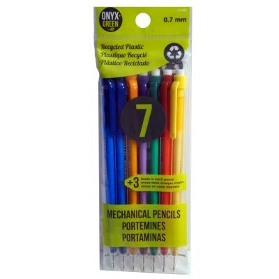 7 Pk Mechanical Pencils-Asst C by Onyx + Green