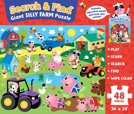 Search & Find Book and Puzzle Silly Farm: Book and Puzzle Set [With Wipe-Clean Book] by Kidsbooks