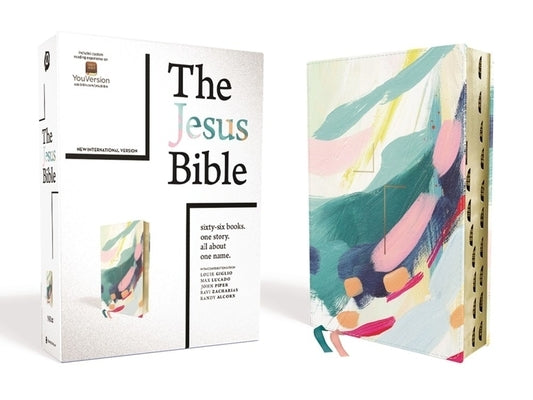 The Jesus Bible Artist Edition, Niv, Leathersoft, Multi-Color/Teal, Thumb Indexed, Comfort Print by Passion