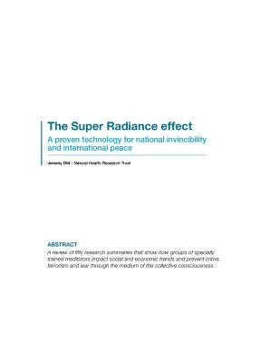 The Super Radiance effect: A new technology for national invincibility and international peace by Old, Jeremy
