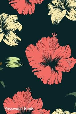 Password Book: Include Alphabetical Index With Black Seamless Floral Pattern by Shamrock Logbook