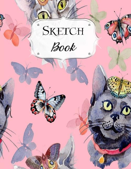 Sketch Book: Cat Sketchbook Scetchpad for Drawing or Doodling Notebook Pad for Creative Artists #7 Pink Butterfly by Doodles, Jazzy