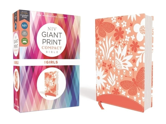 Niv, Giant Print Compact Bible for Girls, Leathersoft, Coral, Red Letter Edition, Comfort Print by Zondervan