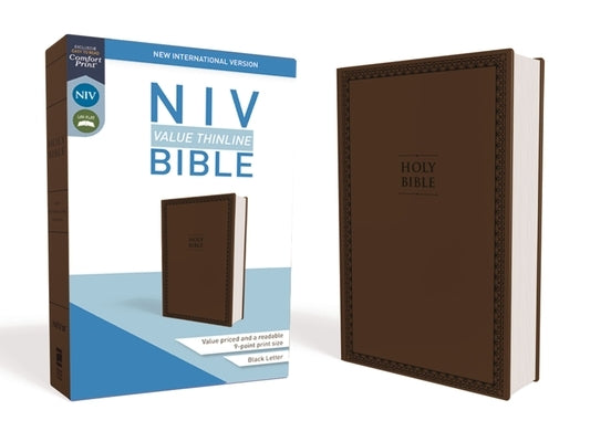 NIV, Value Thinline Bible, Imitation Leather, Brown by Zondervan