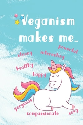 Veganism makes me...: happy, strong, interesting, powerful, gorgeous, compassionate, sexy, healthy by Losvegetarianos, Quecomen