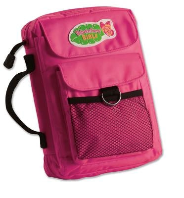 Adventure Bible Cover for Girls, Zippered, with Handle, Nylon, Pink, Medium by Zondervan
