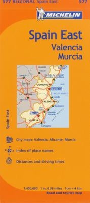 Michelin Spain: East, Valencia Murcia Map 577 by Michelin