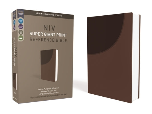 NIV, Super Giant Print Reference Bible, Imitation Leather, Brown, Red Letter Edition by Zondervan