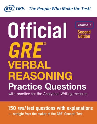 Official GRE Verbal Reasoning Practice Questions, Second Edition, Volume 1 by Educational Testing Service